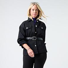 DG2 by Diane Gilman New Classic Stretch Jewel Button Denim Jacket