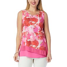 DG2 by Diane Gilman Printed Asymmetric Easy Tank