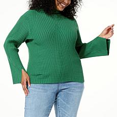 DG2 by Diane Gilman Ribbed SoftEase Knit Mock-Neck Sweater