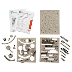 Diamond Press Birthday or Floral Cling Rubber Stamp Kit