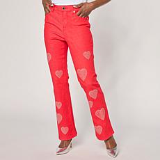 Diane Gilman New Classic Stretch Heart Studded Bootcut Jean