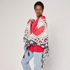 Diane Gilman Square Print Tassel Scarf