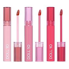 Doll 10 Indelible Kiss Peptide Plumping Satin Lip Stain 3-piece Col...