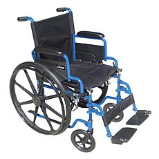 Drive Medical Blue Streak Wheelchair w/ Swing Away Footrests, 18" Seat