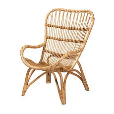 Earvin Natural Rattan Armchair with Angled Legs