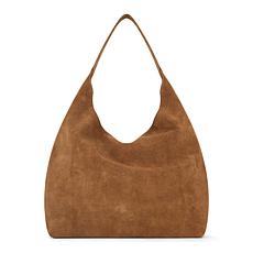 ELLE Get the Look Suede Leather Slouch Tote Bag