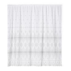 Emryn House Embroidery Lace Cotton Shower Curtain