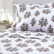 Emryn House Vintage-Washed 100% Cotton 4-piece Holiday Sheet Set 