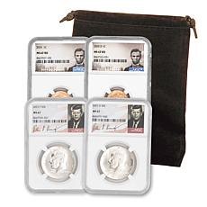 End of an Era Set of 2 Each MS67 Lincoln Cents & Kennedy Half Dollars