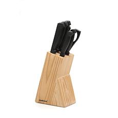 Ergonomic 7-piece Stainless Steel Knife Block