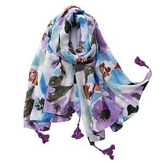 Essentials Lightweight Cotton Floral Scarf by Youzey