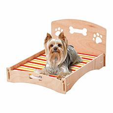 Etna Wooden Bone and Paw Dog/Cat Sofa or Bed with Removable Cover