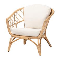 Feya Natural Frame Armchair with Plush Cushions