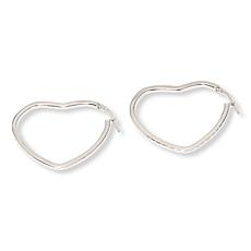 Fiorenza Heart-Shaped Diamond-Cut Hoop Earrings