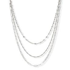 Fiorenza Jewelry Layered Polished and Diamond-Cut Multi Necklace