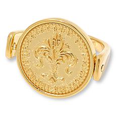 Fiorenza Jewelry Sterling Silver Fleur-de-lis Coin Flip Ring