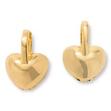 Fiorenza Polished Heart Hugger Hoop Earrings