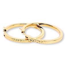 Fiorenza Sterling Silver Diamond-Cut 1-1/2" Hoop Earrings