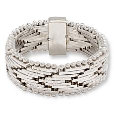 Fiorenza Sterling Silver Flexible Riccio Chain Band Ring