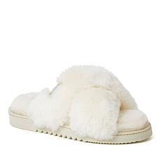 Fireside By Dearfoams Women's New Castle Shearling Slide Slippers