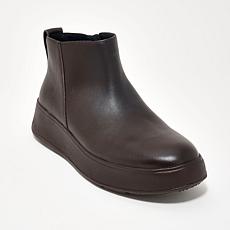 FitFlop F-Mode Leather/Suede Flatform Zip Ankle Boot