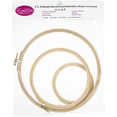 Frank A. Edmunds Beechwood Embroidery Hoop Set 3-Pack 4", 6" and 8"