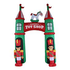 Fraser Hill Farm 10-Ft. Santa’s Toy Shop Inflatable with Nutcracker...