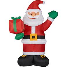 Fraser Hill Farm 10' Santa Holding Gift Inflatable w Lights and Bag