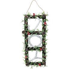 Fraser Hill Farm 33" Christmas Christmas JOY Door Hanging with Berries
