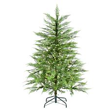 Fraser Hill Farm 4-Ft. Alpine Cedar Pre-Lit Artificial Christmas Tr...