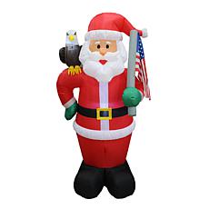 Fraser Hill Farm 6.1-Ft. Santa Claus Inflatable with Eagle, America...