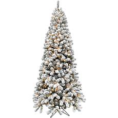 Fraser Hill Farm 7.5' Flocked Silverton Fir Tree with Smart Lighting