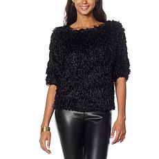 G by Giuliana Black Label Feather Top