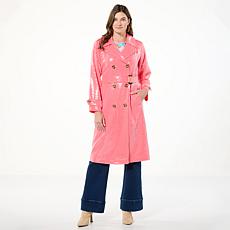 G by Giuliana Black Label Sequined Trench Coat