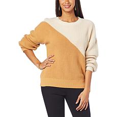 G by Giuliana Crochet Knit Colorblock Sweater