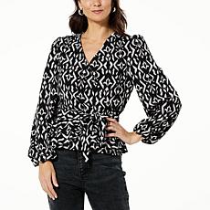 G by Giuliana Satin Wrap Topper with Tie