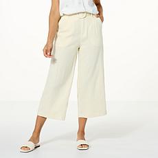 G by Giuliana Sugar Washed High Rise Wide Leg Crop Pant