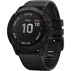 Garmin Fenix 6X Pro GPS Watch in Black with Black Band