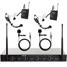Gemini Sound UHF-04HL Quad Wireless UHF Headset/Lavalier System