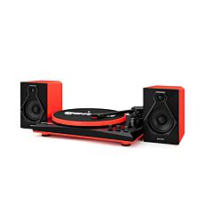 Gemini TT-900 Turntable System with Pair of Speakers - Black/Red