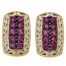 Gems by Michael Burmese Ruby Rectangular Cluster Earrings