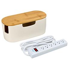 Get Neat Ceramic Cord Organizer with 6-Outlet Powerstrip