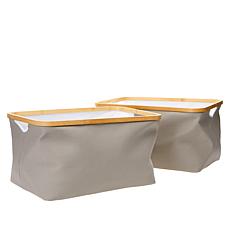 Get Neat with Lisa Set of 2 Linen Baskets - Large