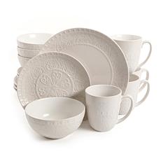 Gibson Elite Milanto 16 Piece Dinnerware Set, Cream