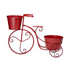 Glitzhome 21.5" Metal Red Bicycle Planter Stand