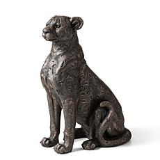 Glitzhome 23.25"H Bronze Finish Leopard Statue