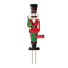 Glitzhome 36" Metal Nutcracker Yardstake, Standing or Wall Decor