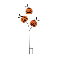 Glitzhome 39.50" Halloween Metal Pumpkins w/ Spring Bats Yard Stake 