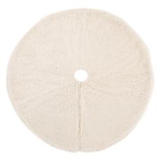 Glitzhome 48in D White Plush Christmas Tree Skirt
