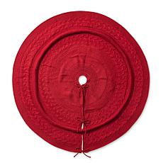 Glitzhome 52" Knitted Acrylic Red Christmas Tree Skirt